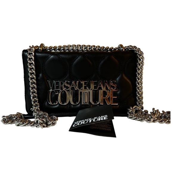 Authentic‼️ 💯 VERSACE JEANS COUTURE Partial Chain Strap, Crossbody Bag - Picture 10 of 10